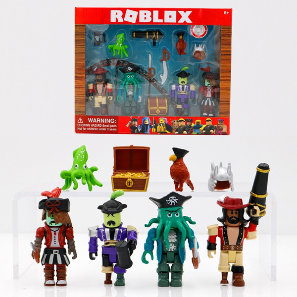 4 Pcs Set Roblox Building Block Doll Dynablocks Pirate Duel Doll Accessories Boxed Wish - roblox building set