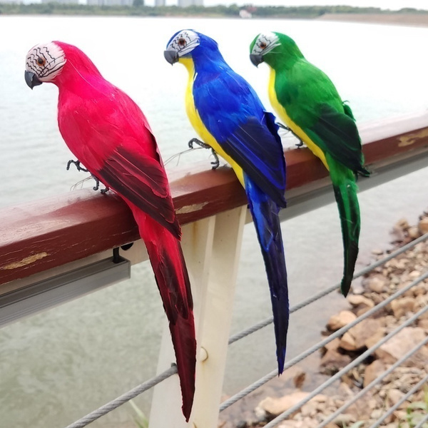 Fake Artificial Bird Parrot Realistic Imitation Home Garden Decor 17cm #9 