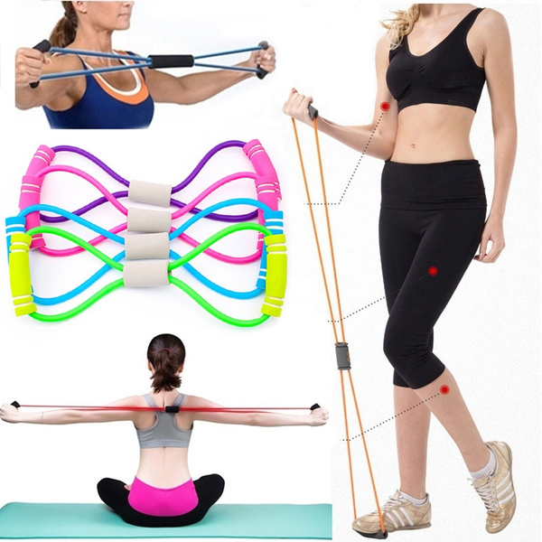 Women Yoga Fitness Equipment Elastic Exercise Resistance Loop Bands Tube Workout 