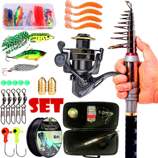 Sougayilang Spinning Fishing Rod and Reel Combo, Portable Telescopic  Fishing Pole for Travel, Saltwater, Freshwater