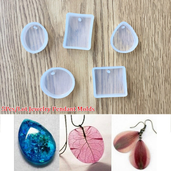 5pcs DIY Silicone Mould Craft Mold For Resin Necklace Jewelry Pendant Making