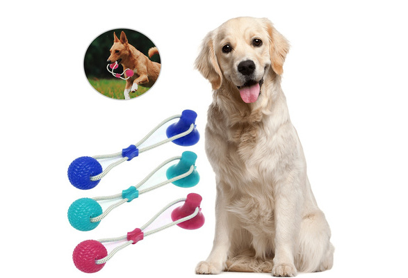 CHARMINER Pet Molar Bite Toy Fit for Small Self Playing Dog Toy Suction Cup Large Dogs/Cats Rubber Chew Ball Toy with Rope Tug Dog Toy for Playing Tugging Pulling Chewing