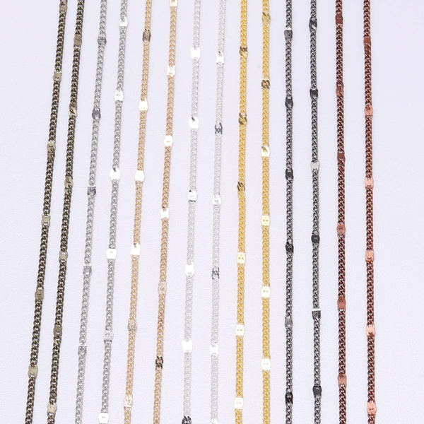 5 M/lot Silver/gold/bronze Plated Necklace Chains for Jewelry Making  Findings Materials Handmade DIY Necklace Chain Supplies 