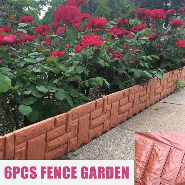 6pcs Diy Plastic Garden Fence Easy Assemble Red European Style Ground Type Fences For Countryyard Decoration Wish - Easy Garden Fence