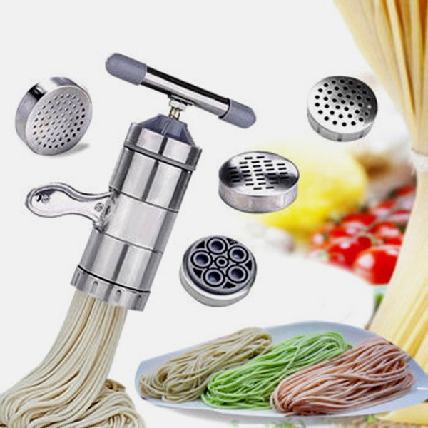 OverTwice Stainless Steel Manual Pasta Maker, Noodle Machine with Six  Different Noodle Molds, Fast Pressing Pasta Machine, Travel Portable  Compact Noodle Maker, Can be Used as Fruit Juicer Squeezer - Yahoo Shopping