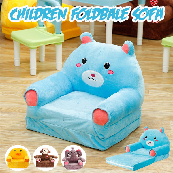 Cartoon Animal Foldable Children Seat Sofa Lounger Bed Kids Chair Couch 