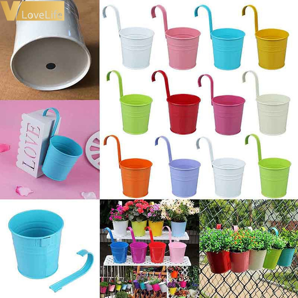 10pcs Garden Decoration Supplies Iron Pastoral Balcony Pots Planters