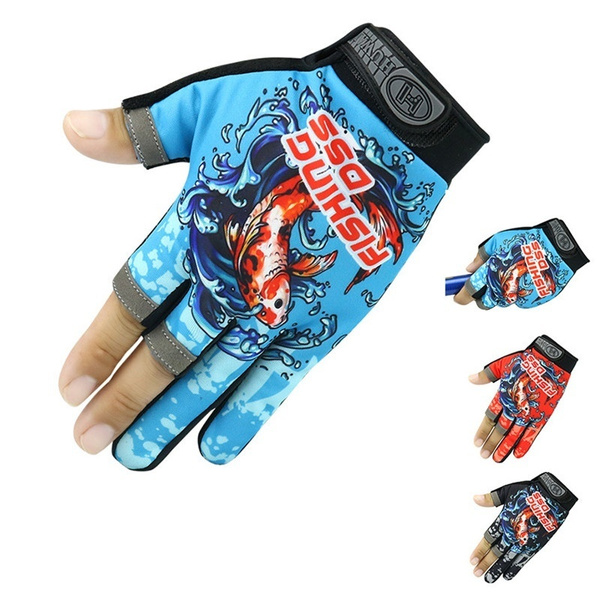 Three Finger Cut Sport Fishing Gloves for Hunting Gloves Breathable Fishing  Glove Anti-Slip Finger Protector Neoprene Gloves Fishing Fingertip