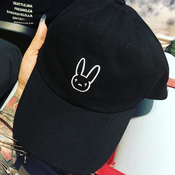 Bad Bunny Logo Dad Hat Embroidered Baseball Cap Latin Trap Reggaeton Music 