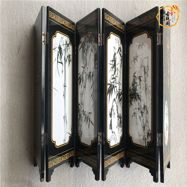 Chinese Style Wooden Decorative Screen 6 Panel Folding Screen Room Divider Folding Partition Screens Decoration For Home Wish