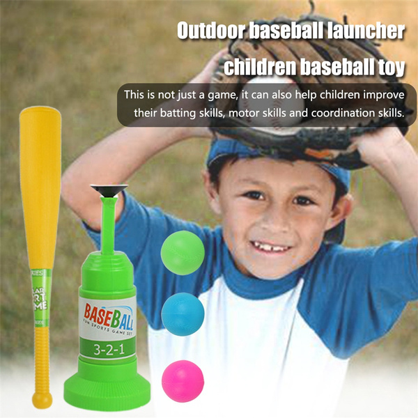 Baseball Toy Set Bat and Balls Automatic Launcher For Children