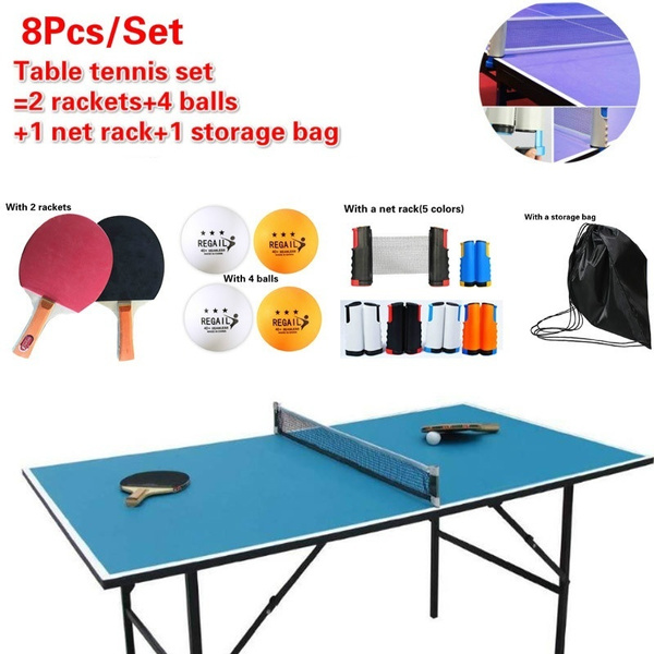 Table Tennis Chinese Ping Pong Suit 2 Balls Net with Bracket Poles Sports Toys 