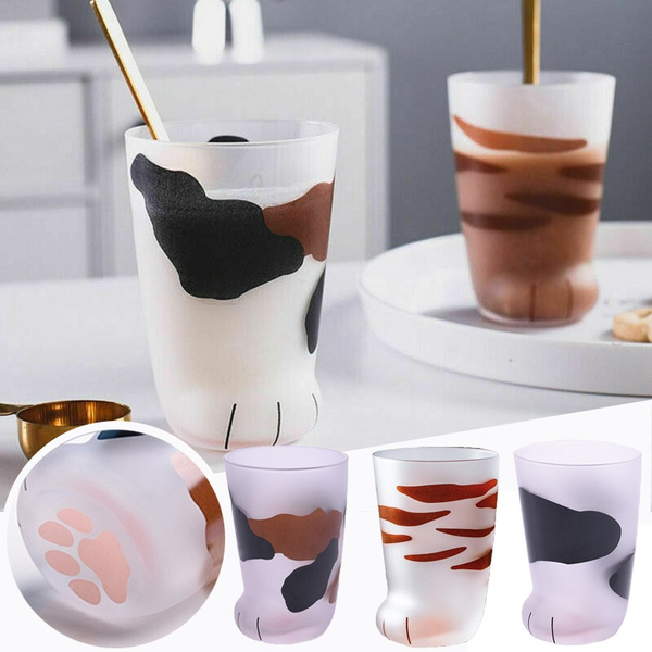 Cute Glass Cup Drinks, Glass Print Milk, Cute Large Glass Cup