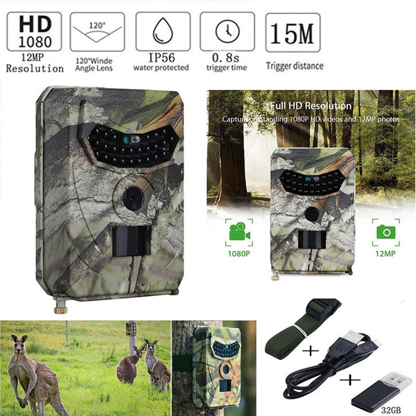 1080P 12MP Hunting Trail Camera Infrared Night Vision Scouting Cam Farm Security 
