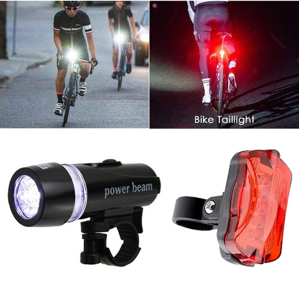 Waterproof 5 LED Lamp Bike Bicycle Front Head Light Rear Safety Flashlight New 