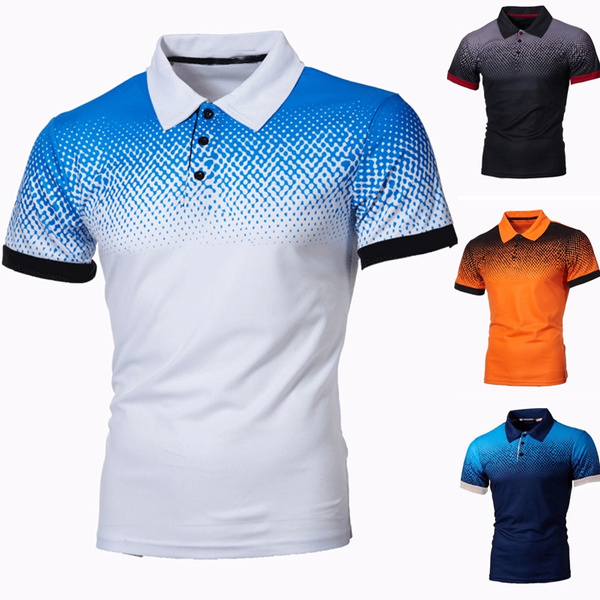 Tijdreeksen haakje Vader fage New Summer Men's Fashion Casual Short-sleeved Tennis Shirt T-shirt Sports  Print Lapel Short-sleeved Shirt | Wish