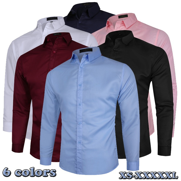 2020 New Men Shirt Camisa Social Masculina Casual Slim Fit Mens