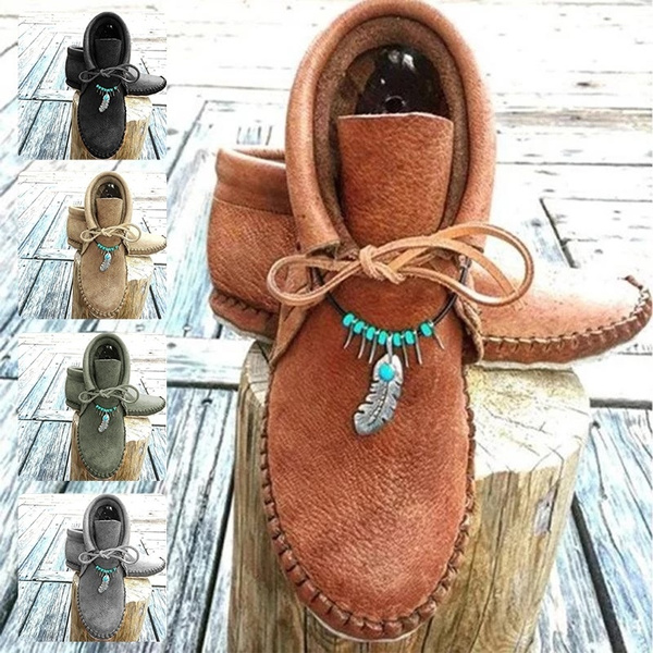 lace up moccasin booties