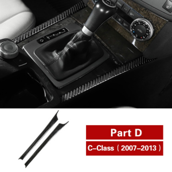 For Benz C Class W204 Carbon Fiber Center Console Moulding Trim Cover 2007-2013