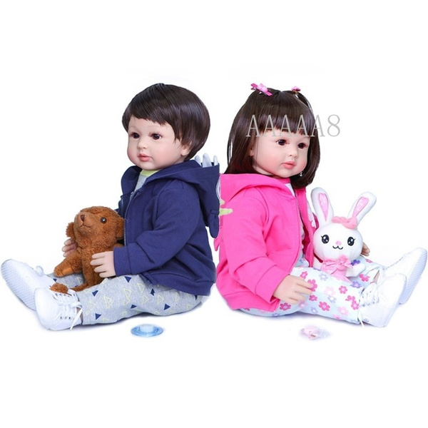 24 Pouces 60 Cm Mignon Belle Reborn Twin Bebe Garcon Et Fille Poupee Jouet Realiste A La Main Silicone Garcon Et Fille Poupee Wish