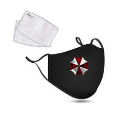 Cute Resident Evil Face Mask Adjustable Lovely Umbrella Face Mask,Reusable Washable Breathable Face Mask Cycling Running Facemask Anti Dust Windproof Air Purifying Face Mask +2 Filter