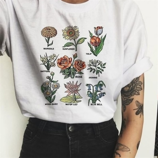 flower t shirt women's