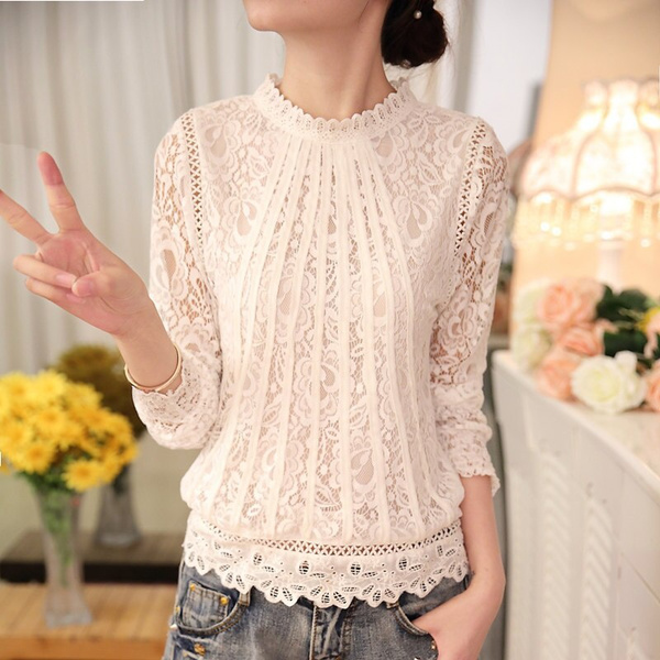 blusas de encaje blanco