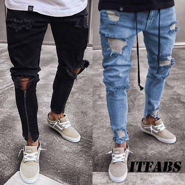 Popular Men Stretchy Ripped Skinny 
