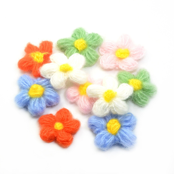 Artificial Handmade Yarn Crochet Flower Handmade Sew-on Applique