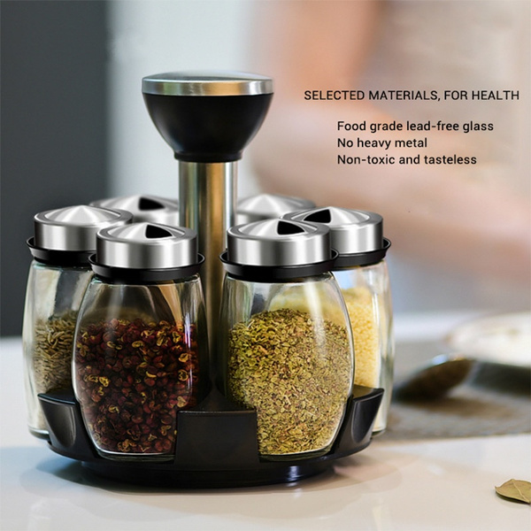 Seasoning Shaker Bottles Glass Kitchen Spices Storage Condiment