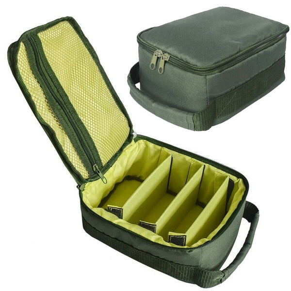 Portable Fishing Reel Storage Bag Fly Lure Line Tackle Gear Organizer  Zipper