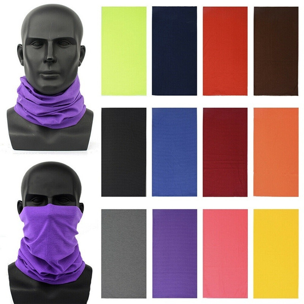 Tube Neck Gaiter Snood Bandana Head Face Mask Solid Color Beanie Scarf Headwear