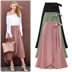 bowknot, long skirt, Plus Size, Elastic