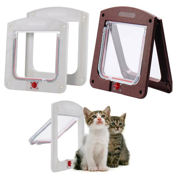 Picture of 1PC 4 Way Pet Door Locking Small Large Dog Cat Flap Magnetic Door Gate ...