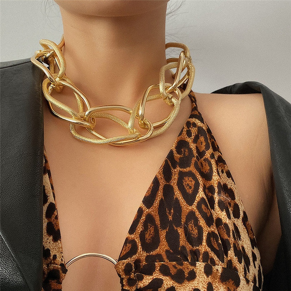 Long tiantian Chunky Gold Necklace for Women Layered Chunky Chain Necklace  Women Punk Statement Necklace Chunky Choker Necklace Jewelry Gifts for Teen  Girls (gold) : : Clothing, Shoes & Accessories