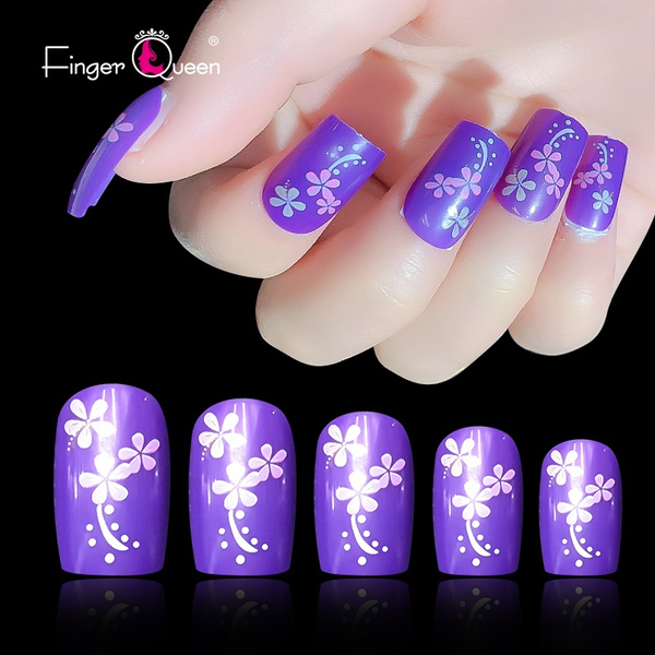 24pcs Fake Nails Short Artificial Nails Girly Nails Cartoon Pattern Acrylic Nail Tips Suitable For Professional Salon Or Home Use Nail Tips Wish