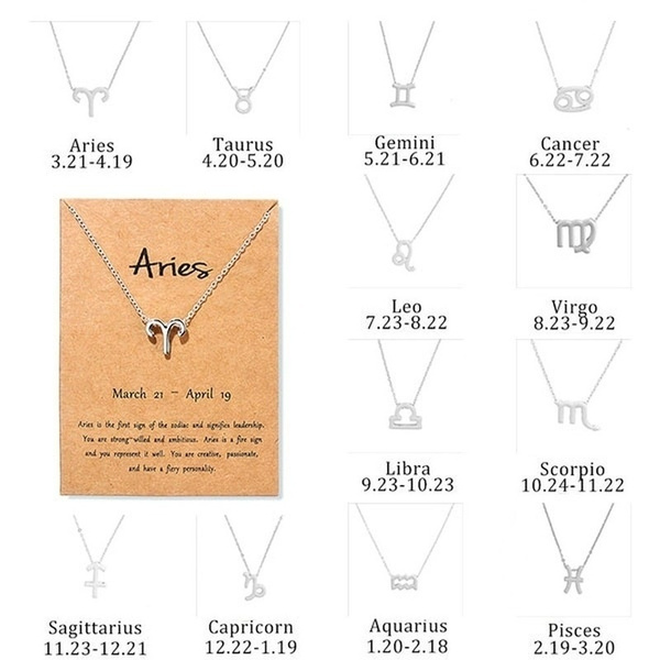 12 Constellations Necklace Zodiac Sign 925 Sterling Silver Pendant ...