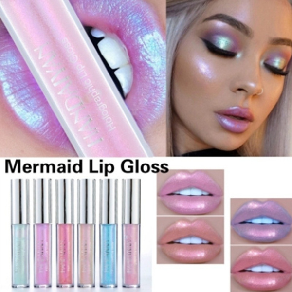 Liquid Crystal Glow Lip Gloss Lipstick Mermaid Pigment Glitter Lip Plumper♡
