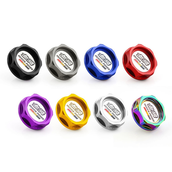 Blue Anodized Aluminum Oil & Radiator Cap Set For Honda/Acura - Mugen Style, M32 Thread