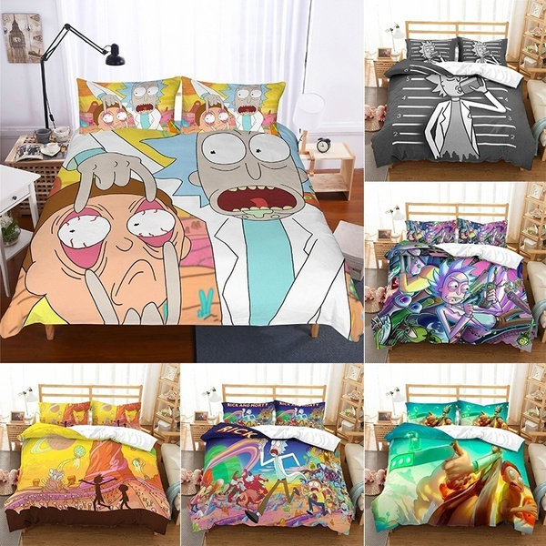 Morty Pattern Duvet Cover, Rick And Morty Bed Set King Size
