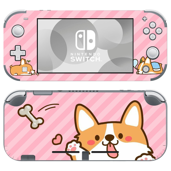 Kawaii Cute Puppy Corgi Nintendo Switch Lite Console Vinyl Skin Set Sticker  Decals Covers
