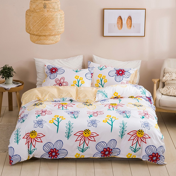 Bed Sheets Set with 2 Pillowcases - Sexy Flower Print Bed Sheet