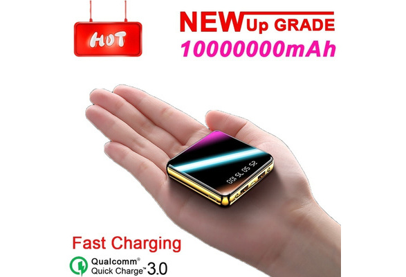2020 Newest 10000000mAh Huge Capacity Power Bank Digital Display External Battery Charger Full Mirror Screen Dual Fast Charging Power Bank | Wish