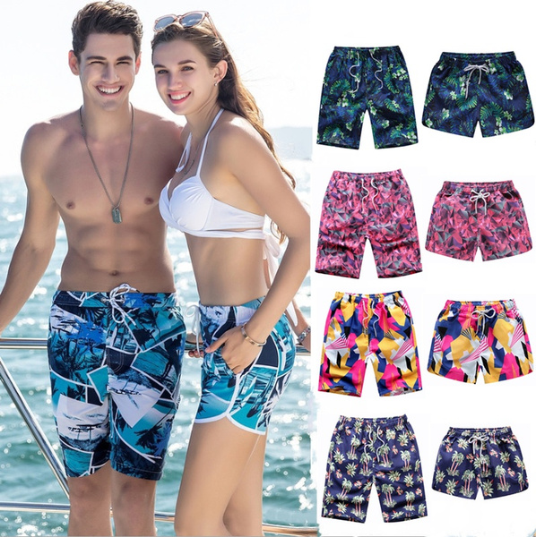 Hombre Mujer Bañador Para Parejas Pantalones Cortos De Playa Hombre Mujer Bañador Para Parejas Pantalones Cortos De Playa