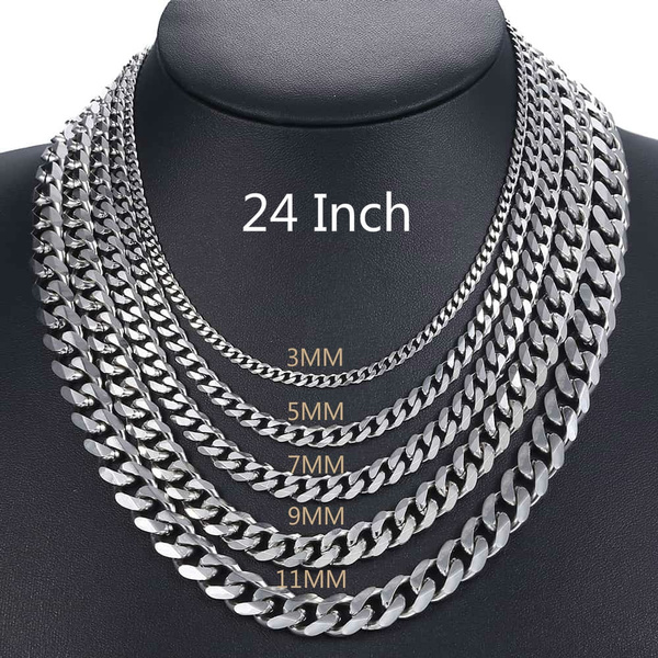 KnSam Necklace for Men Pendant Necklaces 76Cm Gold Stainless Steel Chain