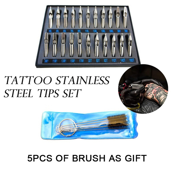 Cheap 22Pcs Stainless Steel Tattoo Nozzle Tips Kit DT RT FT Tattoo Tips  Tattoo Supplies  Joom