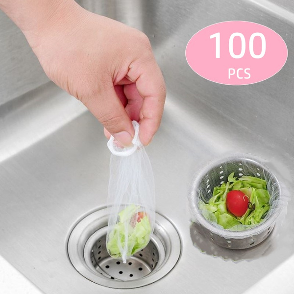 100 Pcs Sink Strainer Bags, Disposable Fine Mesh Filters For Kitchen 