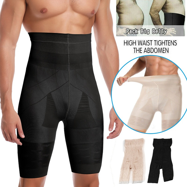 Men High Waist Body Shaper Briefs Abdomen Compression Plus Size Boxer Underwear 
