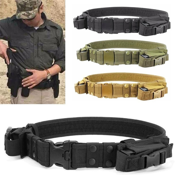Fashion Belt Nylon Equipment Tactical Belt Camping Black Pants Belts  Outdoor Belt Bags Law Enforcement Fashion Accessory Security Duty Belt  Holster Outdoor Military Tactical Duty Color Black(aff8934)
