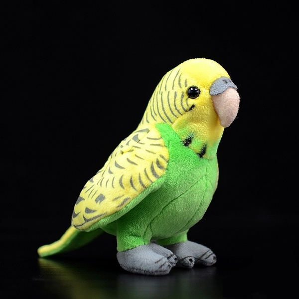 Plush Soft Toy Blue or Green Budgie Budgerigar by Living Nature.14cm.AN394